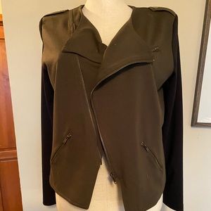 Women’s military jacket in olive and black. Worn twice